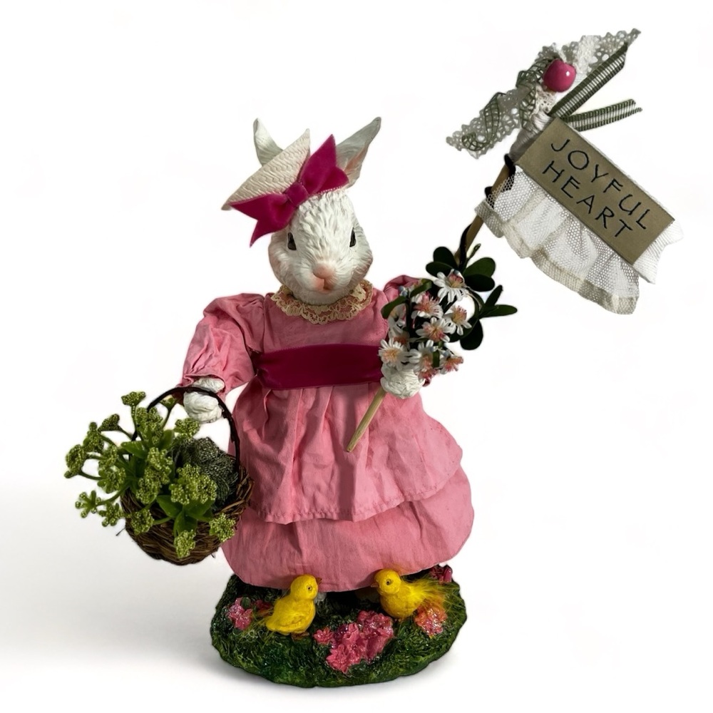 Cute Cottage Easter Bunny Spring Holiday Decor Handcrafted Collectible G…